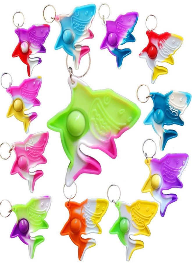 PSDFH 24 Packs Sharks Funny Summer Present Unique Mini Item Assorted fidgets Toys for Kids Children Classroom Students Gifts from Teacher,Birthday Party Bubble Favors - Image 1